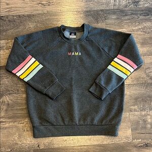MAMA Sweatshirt with Varsity Stripes